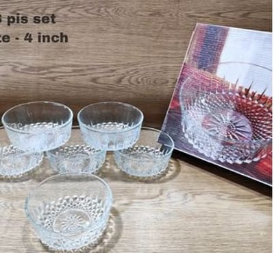 Glass Firni Bati Set 6 pcs-কাচের নাস্তা বাটি সেট -৬ পিছ #22B - Image 2