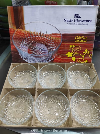 Glass Firni Bati Set 6 pcs-কাচের নাস্তা বাটি সেট -৬ পিছ #22B - Image 3
