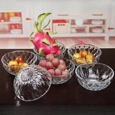 Glass Nasta Bati Set 6 pcs-কাচের নাস্তা বাটি সেট -৬ পিছ #31B - Image 1