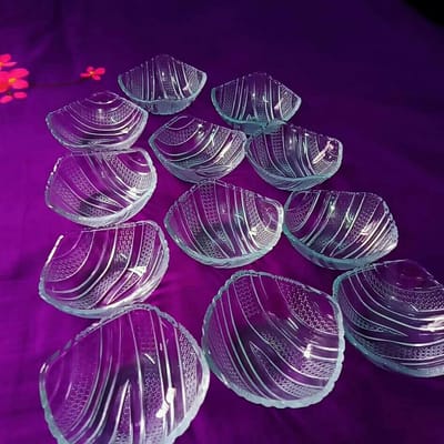 Crystal Glass Firni Set 6 Pcs --কাচের নাস্তা বাটি সেট -৬ পিছ #142B - Image 1