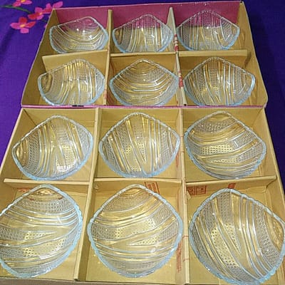 Crystal Glass Firni Set 6 Pcs --কাচের নাস্তা বাটি সেট -৬ পিছ #142B - Image 3