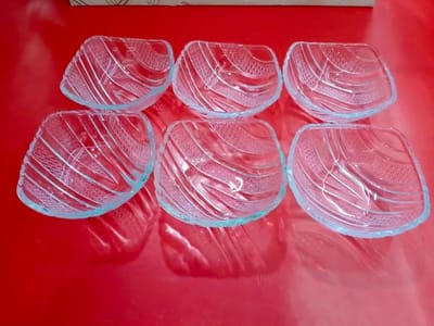 Crystal Glass Firni Set 6 Pcs --কাচের নাস্তা বাটি সেট -৬ পিছ #142B - Image 4