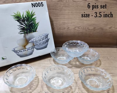 Glass Nasta Bati Set 6 pcs-কাচের নাস্তা বাটি সেট -৬ পিছ #58B - Image 1
