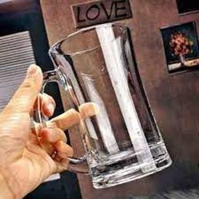1 Pcs Glass Water Mug Jambu Size 400ML -জাম্বু সাইজ কাচের মগ #105 - Image 1