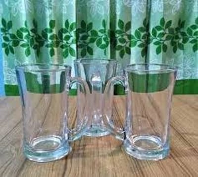 1 Pcs Glass Water Mug Jambu Size 400ML -জাম্বু সাইজ কাচের মগ #105 - Image 2