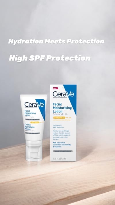 CERAVE AM Facial Moisturizing Lotion SPF50 with Ceramides and Vitamin E for Normal to Dry Skin 52ml - Image 5