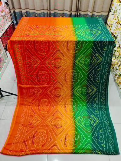 ইন্ডিয়ান চুনরি প্রিন্ট শাড়ী - Image 4