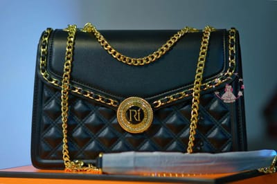 Ultra Premium Luxury Ladies Bag || Black Leather ||