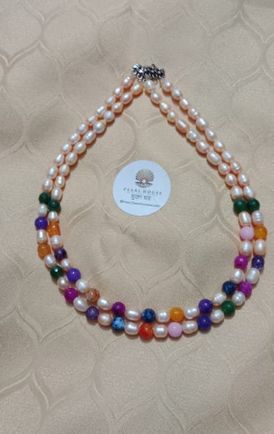 Exclusive Pearl & Stone combination Neckpiece