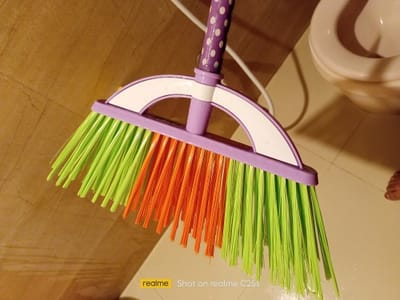 মেঝের  প্লাস্টিকের ঝাড়ু - Plastic Wall Cleaning Broom Long PLASTIC Handle Floor Sweeper-V3 - Image 3