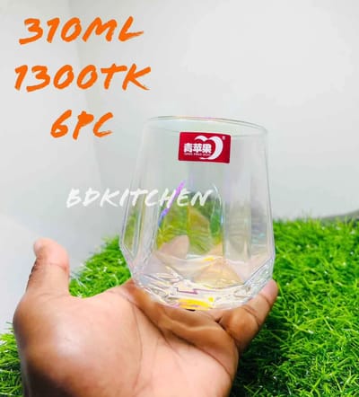 Glasses for Scotch, Bourbon, and Cocktail Drinks WINE GLASS -310ML কাচের শরবত  গ্লাস - Image 3