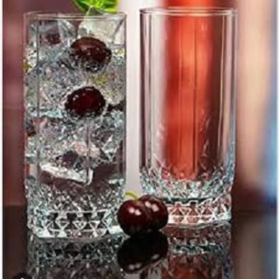 স্বচ্ছ কাচে পানির গ্লাস ৬ পিছ -Drinking Water  glass 6 piece set #30 - Image 2