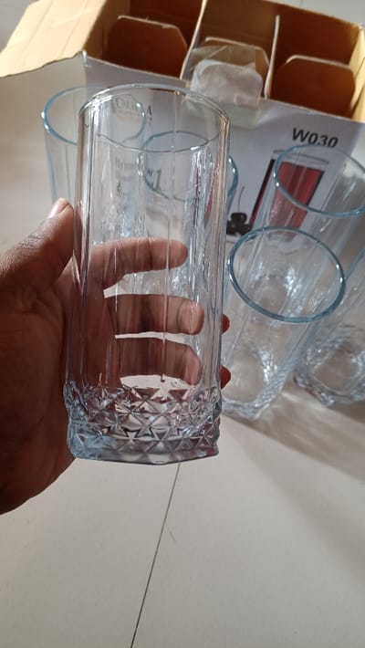 স্বচ্ছ কাচে পানির গ্লাস ৬ পিছ -Drinking Water  glass 6 piece set #30 - Image 3