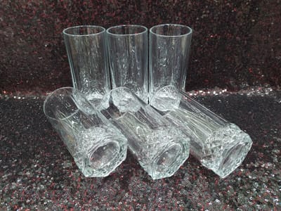 স্বচ্ছ কাচে পানির গ্লাস ৬ পিছ -Drinking Water  glass 6 piece set #30 - Image 1