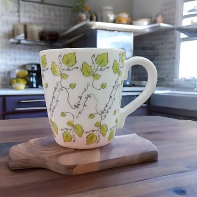 সিরামিকের চা বা কফি কাপ সেট -৬ পিছ Coffee tea ceramic mug tea mug -6 pcs #green - Image 1