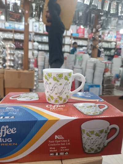 সিরামিকের চা বা কফি কাপ সেট -৬ পিছ Coffee tea ceramic mug tea mug -6 pcs #green - Image 3