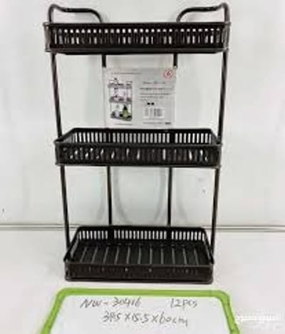 ৩ লেয়ার মেটাল  শেল্ফ-3 Tier Wall Hanging Metal Shelf-wide coffe - Image 3