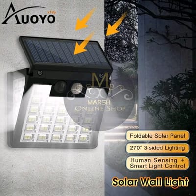 💥Auoyo Solar Wall Light Solar Outdoor Lighting LED Motion Sensor Solar Light 270° Wide Angle Lamp Automatic Light IP65 Waterproof Garden Light for Yard Garden Deck Pathway Porch