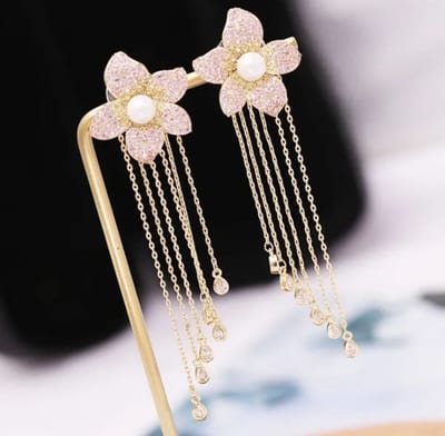 Multi Chain Flower Earring - Image 2