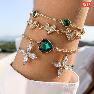 Green Stone Bracelet Set - Image 2