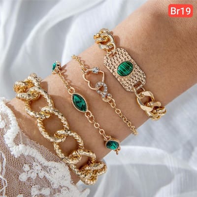 Green Stone Bracelet Set - Image 3