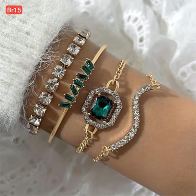 Green Stone Bracelet Set - Image 4