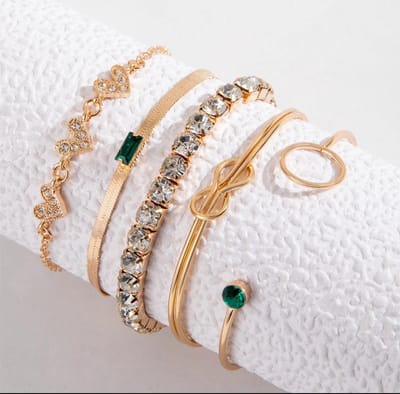 Green Stone Bracelet Set - Image 5