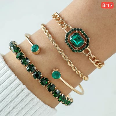 Green Stone Bracelet Set - Image 6