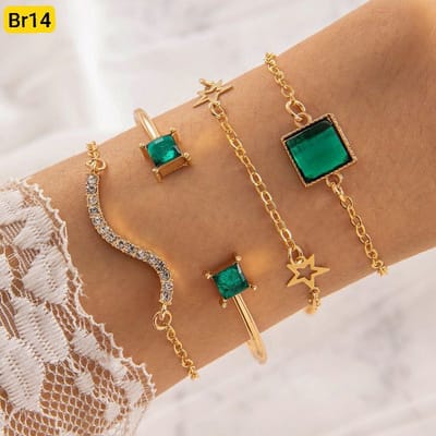 Green Stone Bracelet Set - Image 8