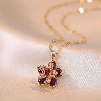 Luxury flower stainless steel necklace - Image 2