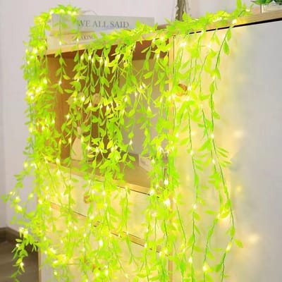 কৃত্রিম পাতা উইলো দ্রাক্ষালতা লাইট স্ট্রিং মালা - Image 3