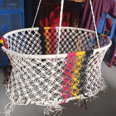 বাচ্চাদের সুতার তৈরি  দোলনা- Dolna Baby Cardel Mixed Jute Up To 30Kg For Children'S - Image 4