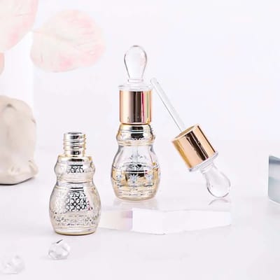 Premium 12 mL Fancy Bottle Golden Design- Ajmal Clone Bottle With glass stick 12 mL