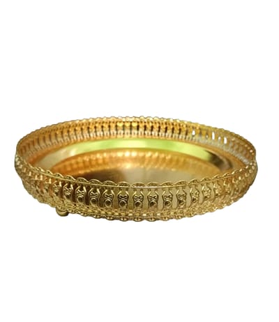Beautiful SS Golden Steel Pandan serving tray - পানদান - Image 4