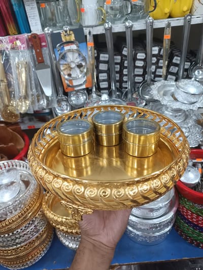 Paner Bata Pandan Sets Khandani Paner Box Betel Leaf serving tray gold-পানদান - Image 2