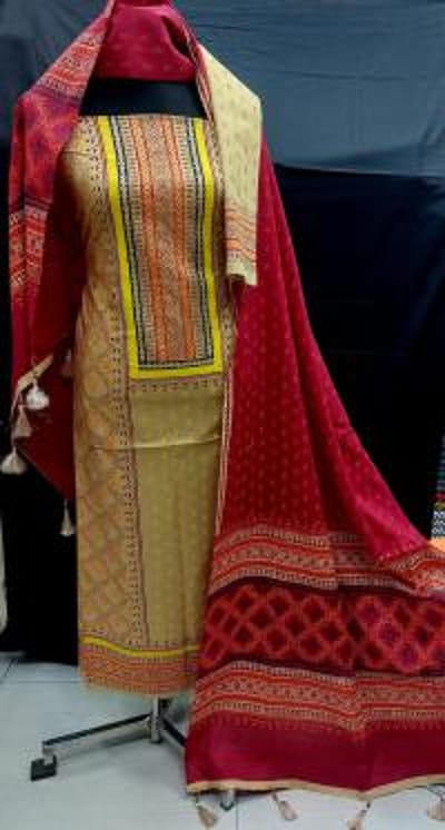 ব্লক প্রিন্ট থ্রি পিস - Image 2