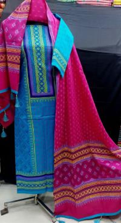 ব্লক প্রিন্ট থ্রি পিস - Image 5