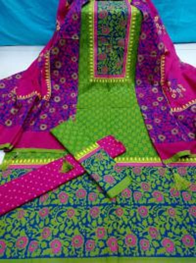 ব্লক প্রিন্ট থ্রি পিস - Image 8