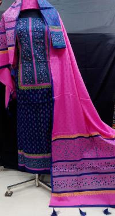 ব্লক প্রিন্ট থ্রি পিস - Image 9