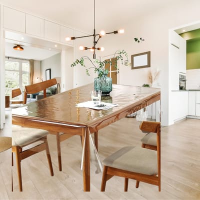 PVC 12mm 6 seater Waterproof Oilproof Thin Soft PVC Table Cloth Transparent Tablecloth -84x54 inch - Image 2