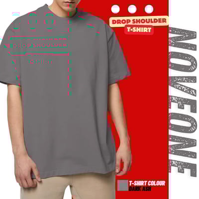 Dark Ash - Drop Shoulder T-shirt for Men