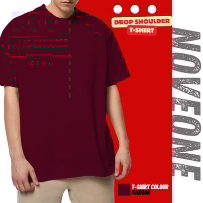 Maroon - Drop Shoulder T-shirt for Men