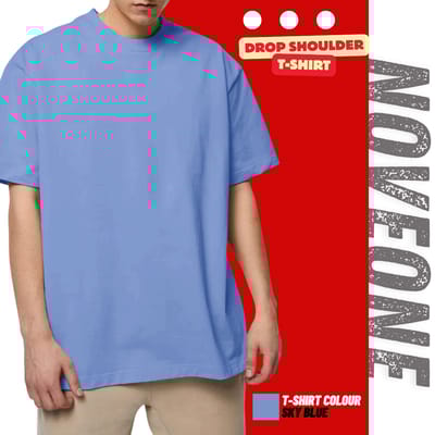 Sky Blue - Drop Shoulder T-shirt for Men