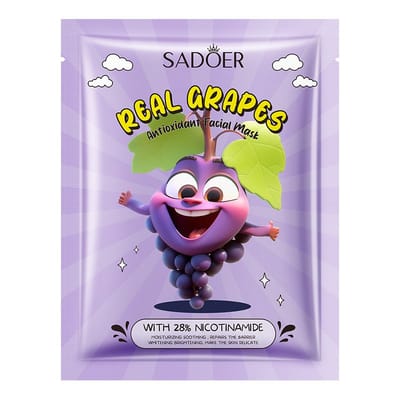 Sadoer Real Grapes Sheet Mask With 28% Nicotinamide