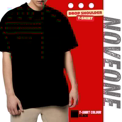 Black - Drop Shoulder T-shirt for Men