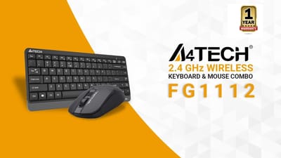 Black Wireless Keyboard & Mouse Combo-A4 Tech FG1112 - Image 2