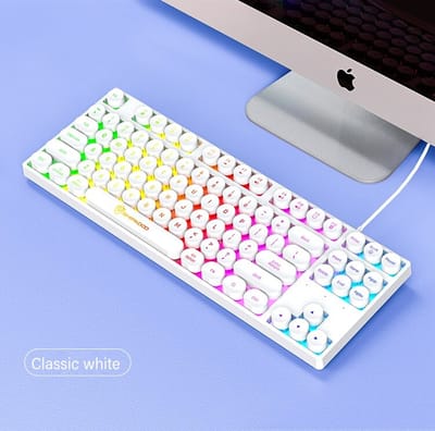 HXSJ K87 Key Punk Film Gaming Keyboard Computer Notebook External Office Wired Usb Port Use For Desktop Laptop Of Rainbow Lights - Image 2