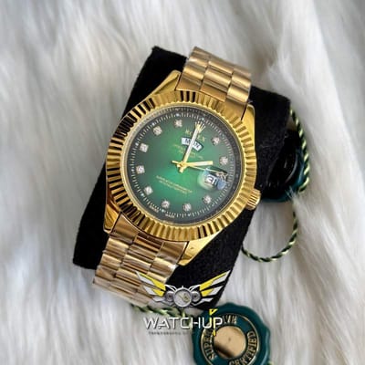 Rolex AA Grade || Full Gold || Green Diamond cut Dial