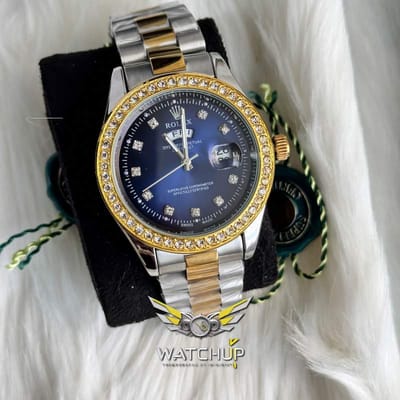 Rolex AA Grade || Dual Tone || Blue Diamond Stone