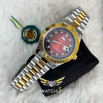Rolex AA Grade || Dual Tone  || Red Diamond Cut